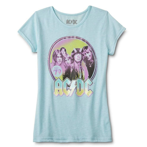 AC/DC T-Shirt Tour 79 metal rock Official Girls 7-16 M L XL T-Shirt NWT - Picture 1 of 2